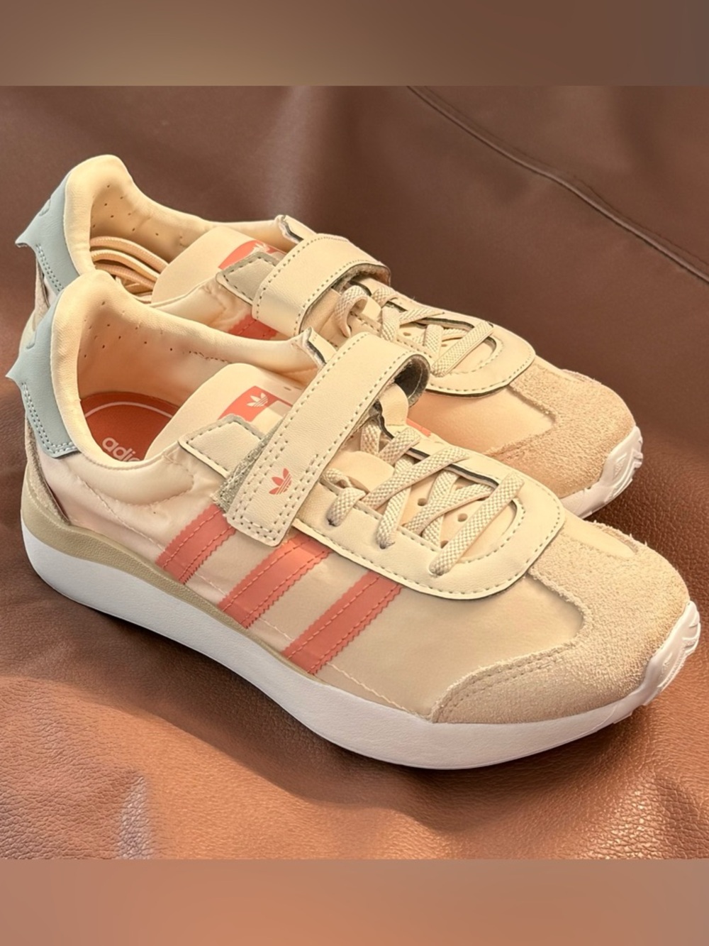 Adidas Originals Country XLG CF EL C Kids Size 3 Beige Coral – New With Box